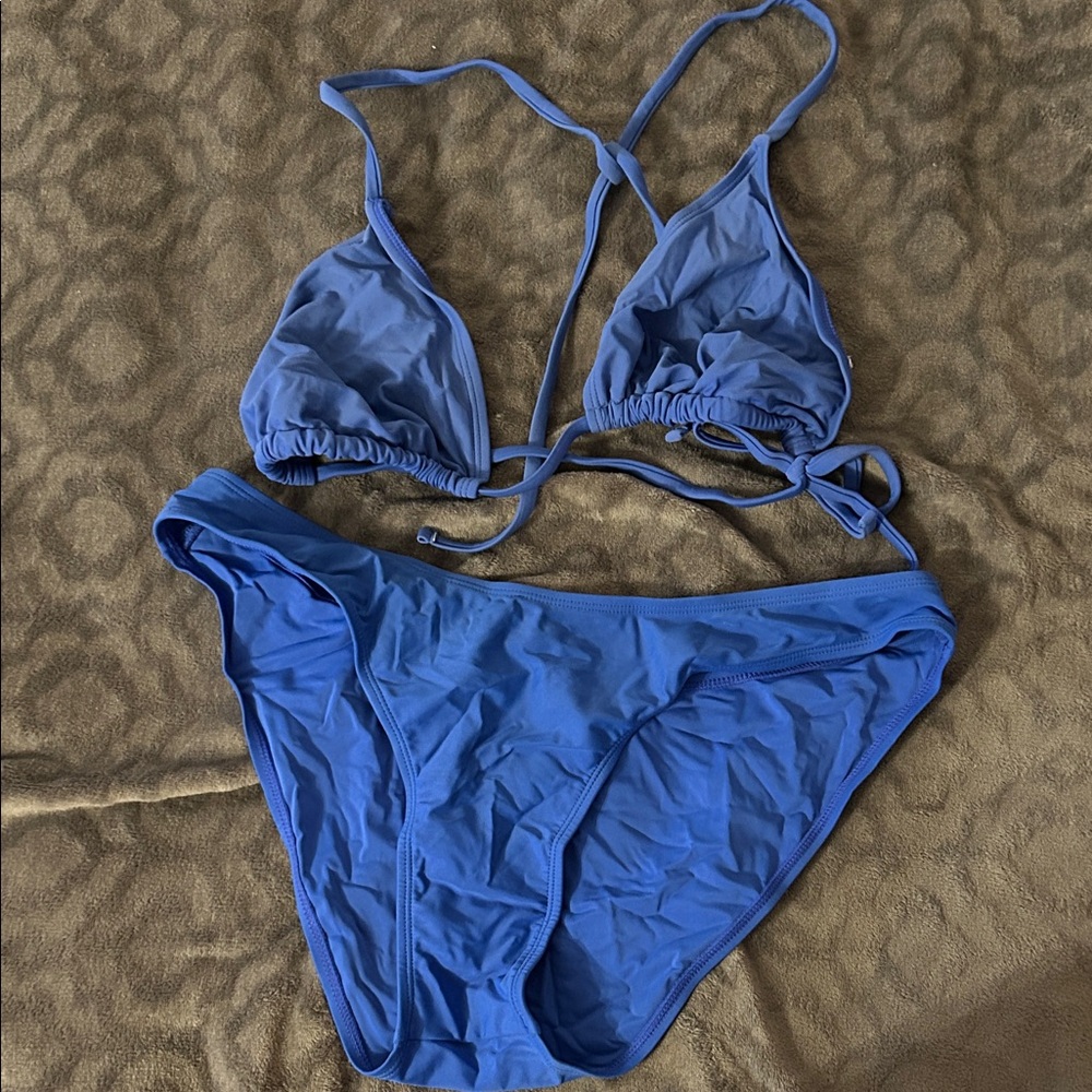 Blue Triangle String Bikini Set